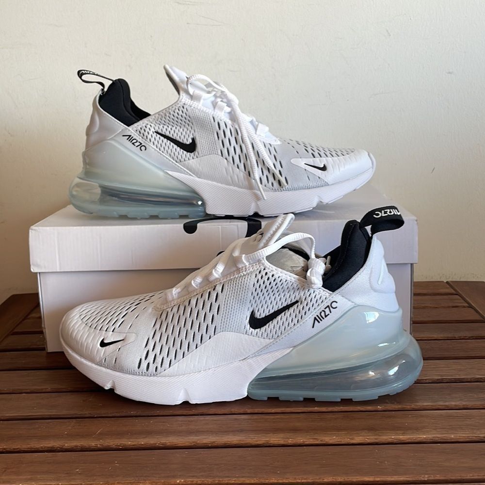 Nike Air Max 270 White/Black White Women Size 12(AH6789-100)
